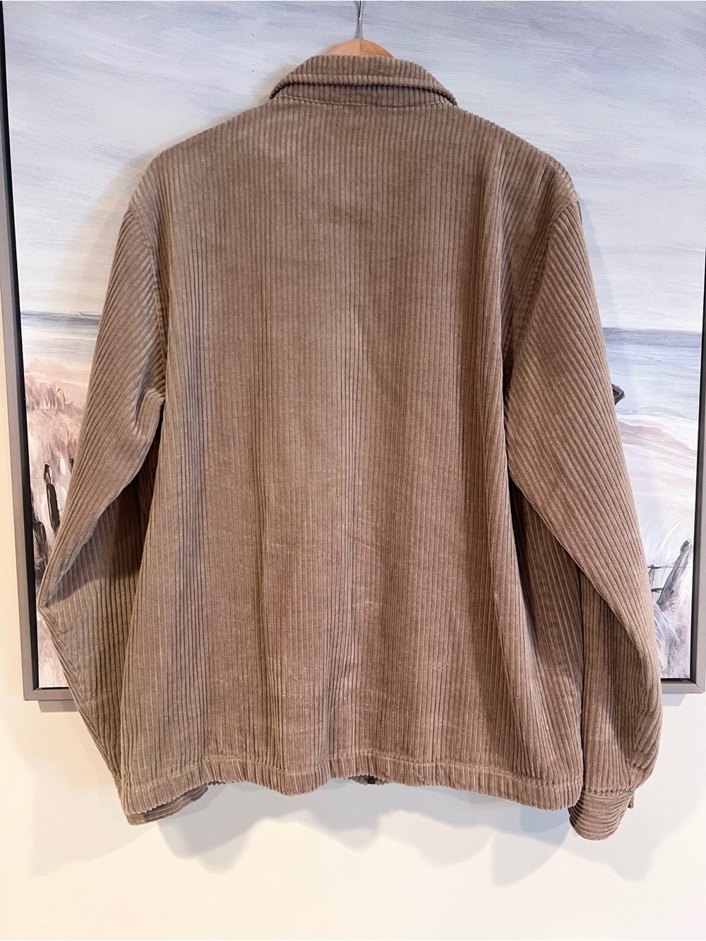 Katin Kane Corduroy Jacket Men Size L Shell Full Zip Taupe Khaki Brown Shacket - Picture 14 of 16